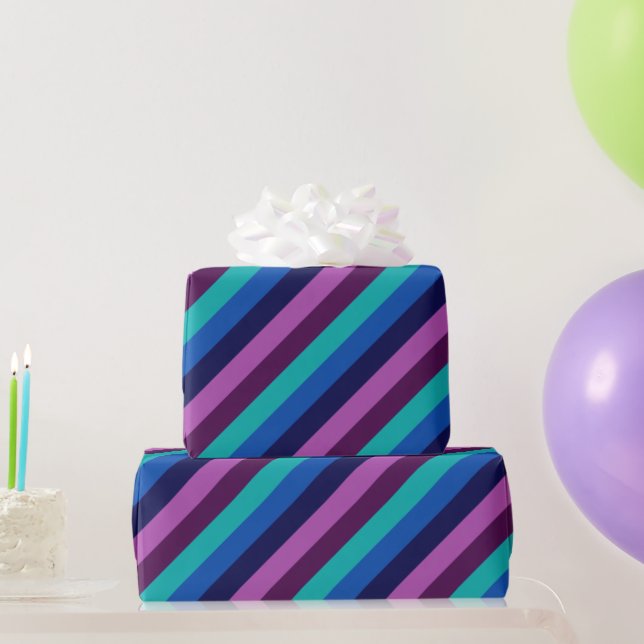 Presente Papel de enrolamento das tiras de palha púrpura az (Presentes para festas)