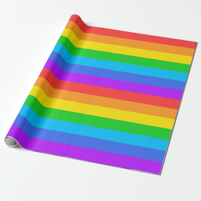 Presente Papel de enrolamento das tiras grandes do arco-íri (Desenrolado)