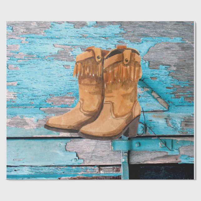 Presente Papel de enrolamento de 60 lb Roll Blue Wood Barn  (Aberto)