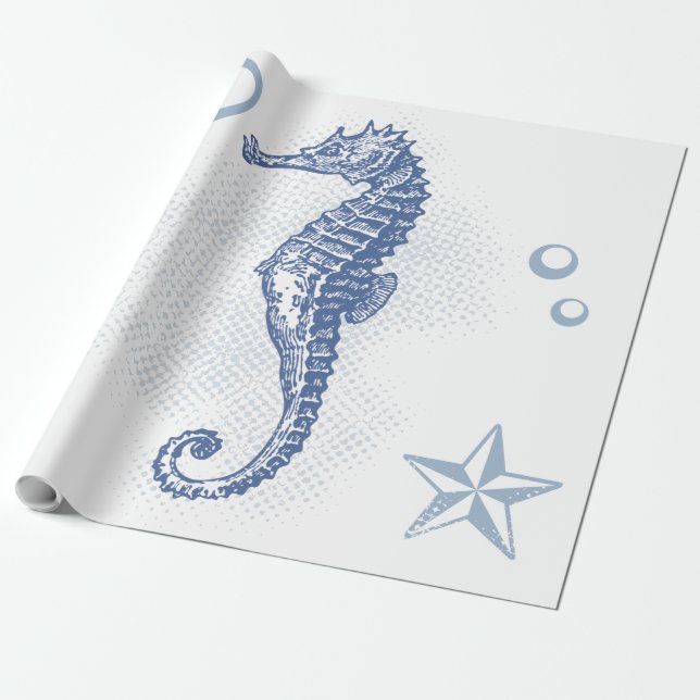 Presente Papel de enrolamento de 60 lb Roll Seacavalo Ocean (Desenrolado)