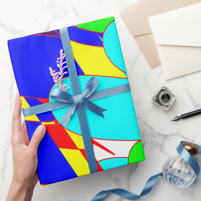 Presente Papel de enrolamento de Abstrato de barra de cores (Presentear)