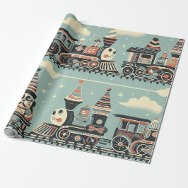 Presente Papel de enrolamento de aniversário do comboio