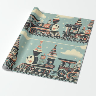 Presente Papel de enrolamento de aniversário do comboio