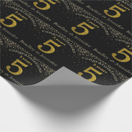 Presente Papel de enrolamento de aniversário Dourado com br