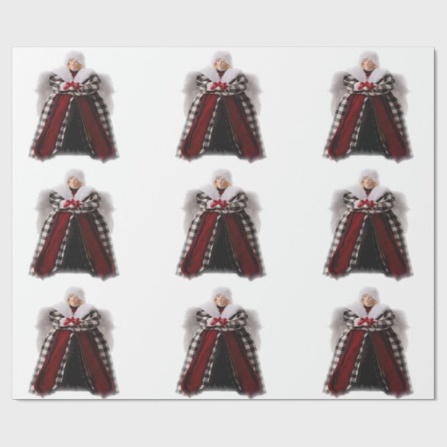 Presente Papel de enrolamento de anjo natalino (Aberto)