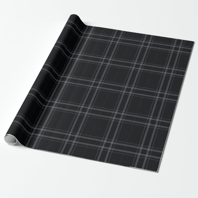 Presente Papel de enrolamento de artan na Xadrez preta (Desenrolado)