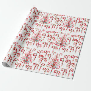 Presente Papel de enrolamento de árvores de Natal Candy Can