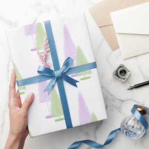 Presente Papel de enrolamento de árvores de Natal de Pastel