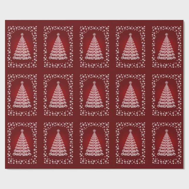 Presente Papel de enrolamento de árvores de Natal Elegante  (Aberto)