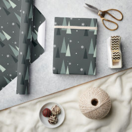 Presente Papel de enrolamento de árvores de Natal moderno