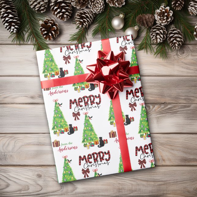 Presente Papel de enrolamento de árvores de Natal, pássaro  (Criador carregado)