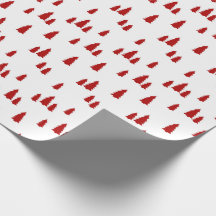 Papel de enrolamento de árvores de Natal Vermelho