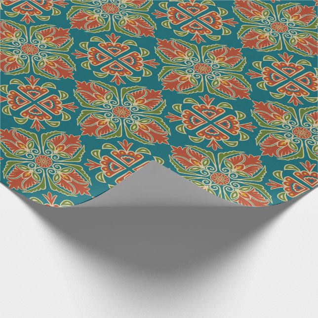 Presente Papel de enrolamento de Azulejos Floral Talavera (Ponta)