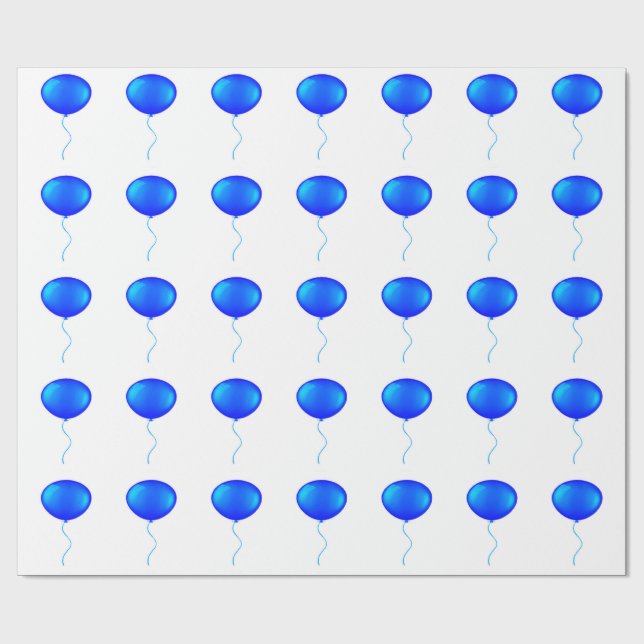 Presente Papel de enrolamento de balões azuis (Aberto)