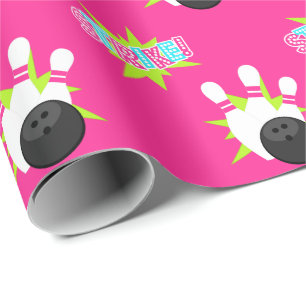 Presente Papel de enrolamento de Boliches Rosa Neon