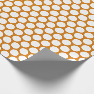 Presente Papel de enrolamento de Bolinhas laranja queimada