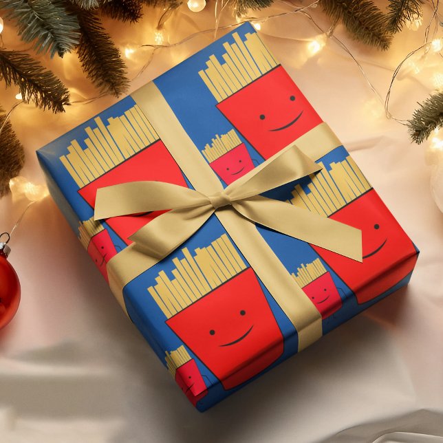 Presente Papel de enrolamento de cartoons em fries (french fries birthday packing gift wrap,gift wrapping paper,return gift wrap paper,paper gift)