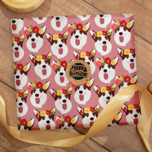 Presente Papel de enrolamento de cartoons rosa Pembroke Wel