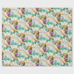 Presente Papel de enrolamento de cinzas de Aqua Cherubs