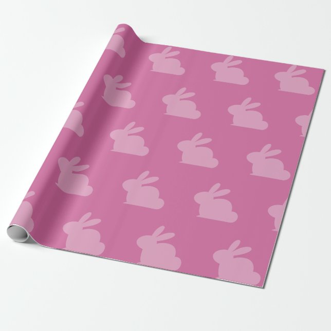 Presente Papel de enrolamento de coelhinhos rosados de orqu (Desenrolado)