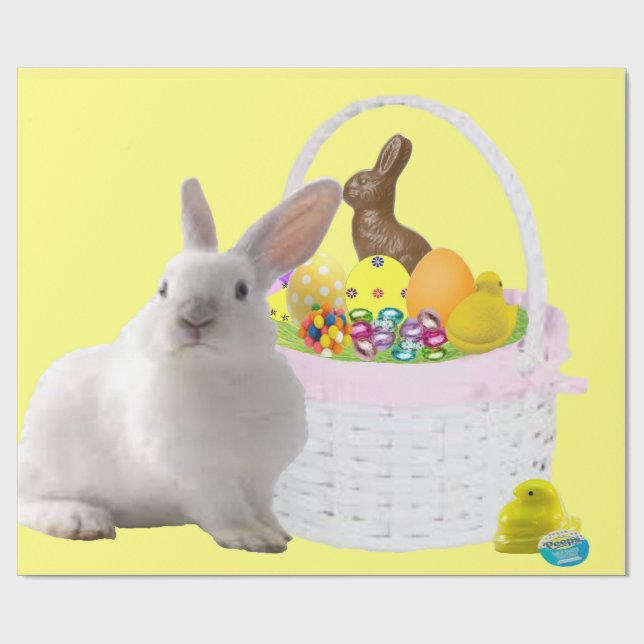 Presente Papel de enrolamento de coelhos de Páscoa (Aberto)