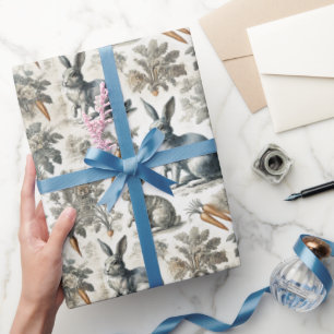 Presente Papel de enrolamento de coelhos de páscoa - Cinzas