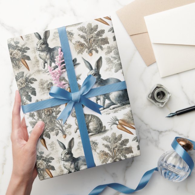 Presente Papel de enrolamento de coelhos de páscoa - Cinzas (Presentear)