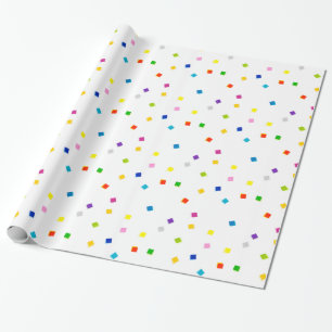 Presente Papel de enrolamento de Confetti Quadrado Colorido