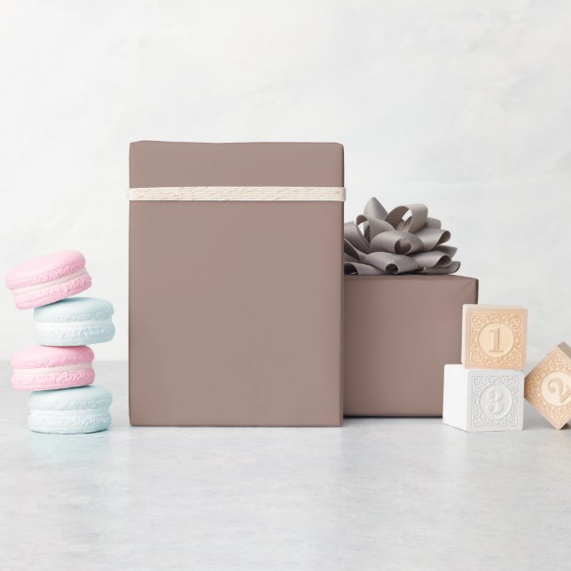 Presente Papel de enrolamento de cor sólida Boho Brown 9C7F (Chá de bebê)