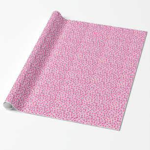Presente Papel de enrolamento de corações cor-de-rosa