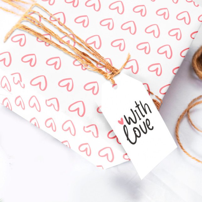 Presente Papel de enrolamento de corações cor-de-rosa (Criador carregado)