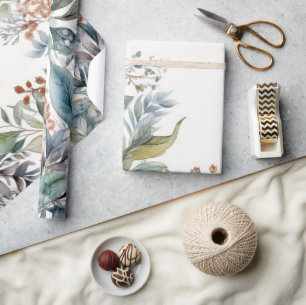 Presente Papel de enrolamento de cores aquáticas e de cor v