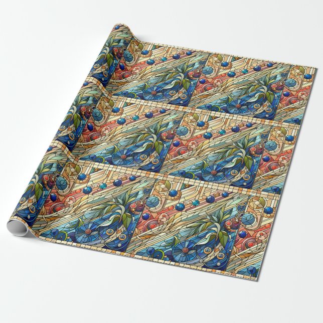 Presente Papel de enrolamento de Design Art Deco (Desenrolado)