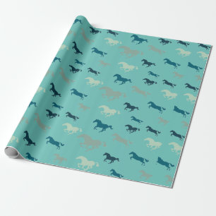 Presente Papel de enrolamento de Design de muitos cavalos