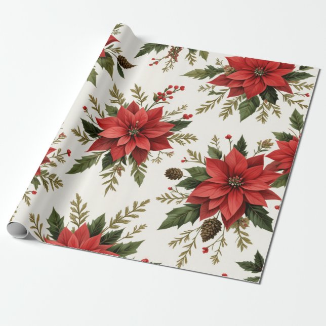 Presente Papel de enrolamento de Design de padrão natalino (Desenrolado)