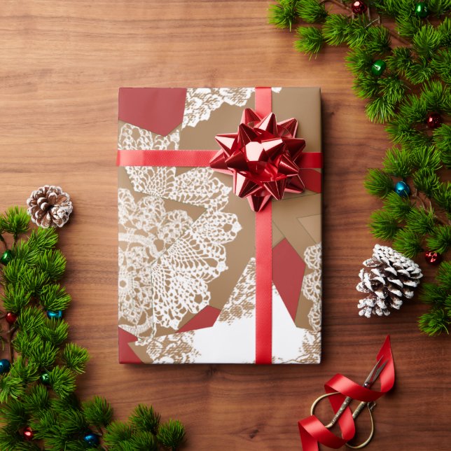 Presente Papel de enrolamento de design do Lacey Cookie Cut (Presente de Natal)