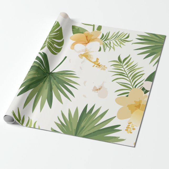 Presente Papel de enrolamento de design tropical (Desenrolado)