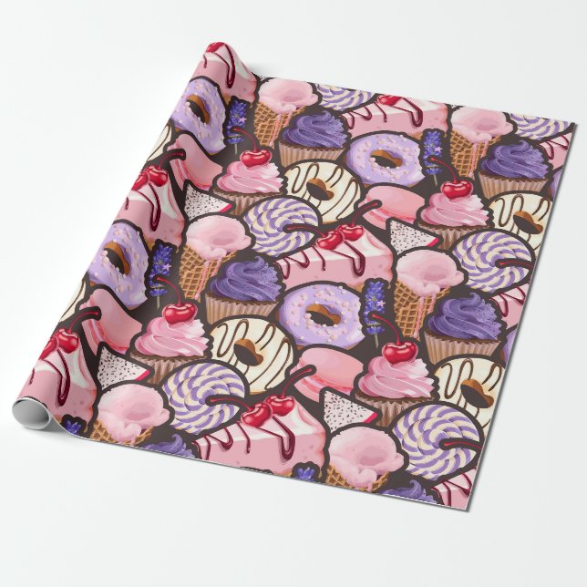 Presente Papel de enrolamento de doces ameaças (Desenrolado)