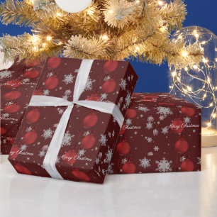 Presente Papel de enrolamento de Enfeites de natal vermelho