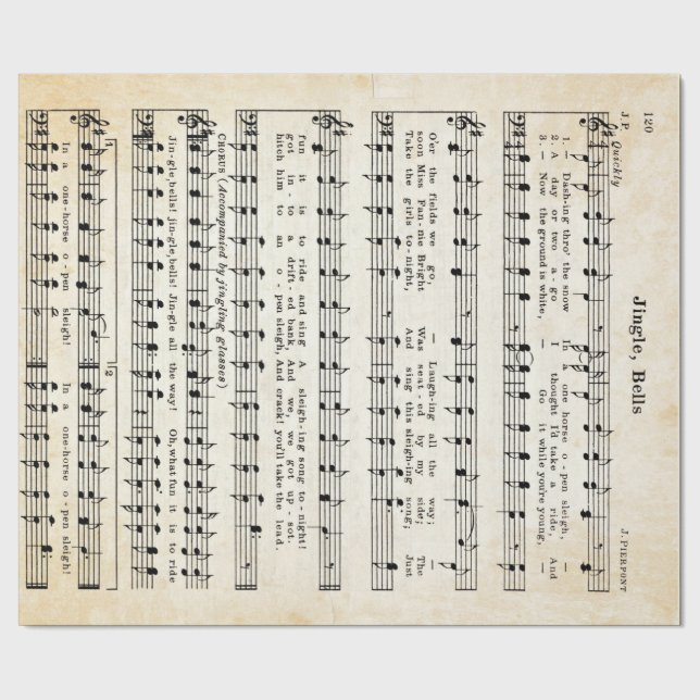 Presente Papel de enrolamento de férias da Jingle Bells, 18 (Barra)