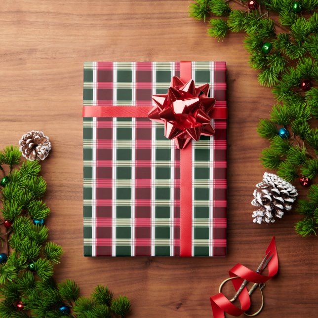 Presente Papel de enrolamento de férias de Xadrez de Natal (Presente de Natal)