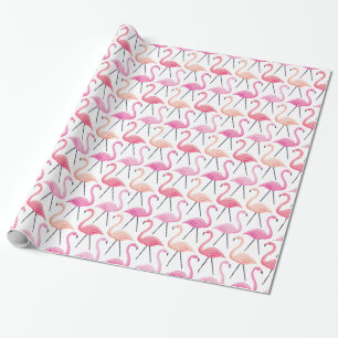 Presente Papel de enrolamento de Flamingos rosa