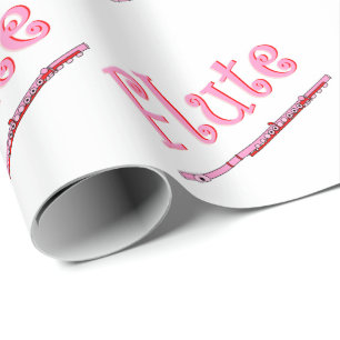 Presente Papel de enrolamento de flauta rosa