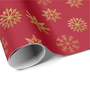 Presente Papel de enrolamento de flocos de neve Dourados ve