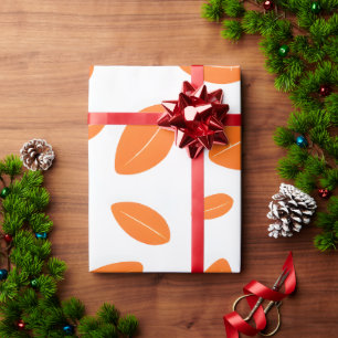 Presente Papel de enrolamento de folhas laranja