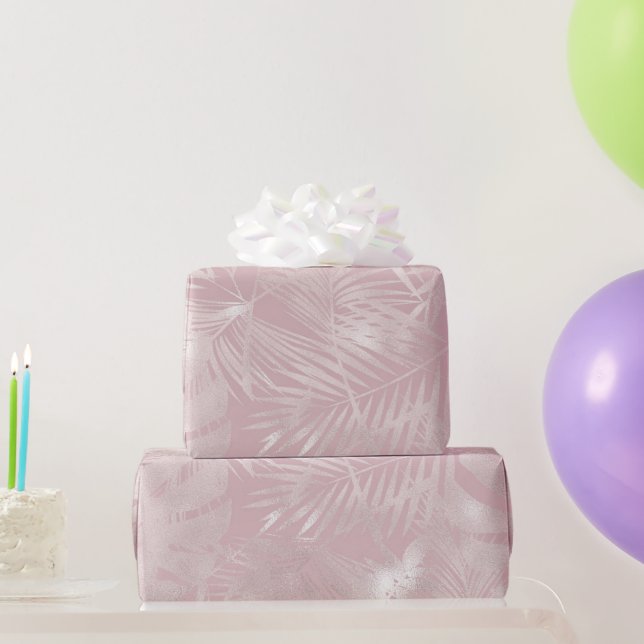 Presente Papel de enrolamento de folhas tropicais Dourado,  (Presentes para festas)