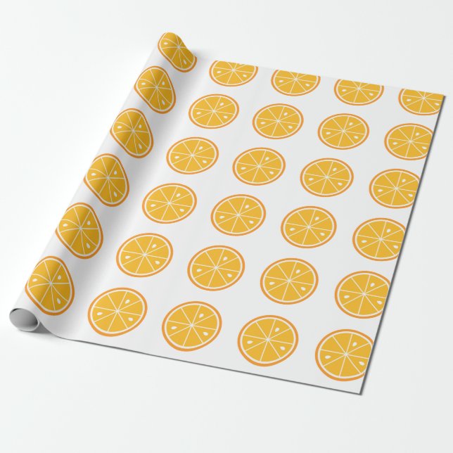 Presente Papel de enrolamento de frutas laranja (Desenrolado)