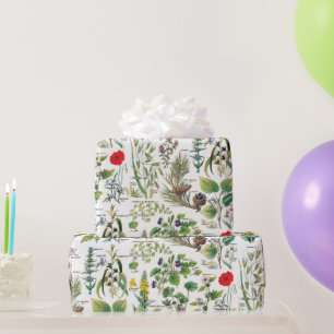 Presente Papel de enrolamento de ilustrações botânicas