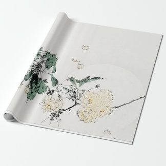 Presente Papel de enrolamento de IMPRESSÃO de FLOR BRANCO J