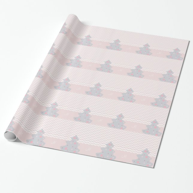 Presente Papel de enrolamento de monograma de férias de too (Desenrolado)